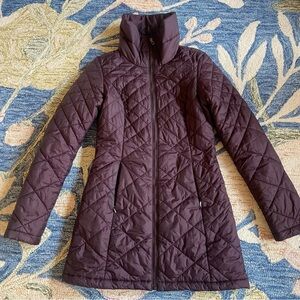 The North Face Lightweight Puffer Jacket XS Eggplant Purple Thermoball Mid Thigh